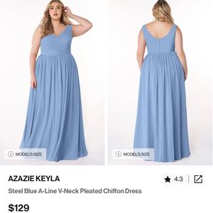 Azazie Keyla Steel Blue Chiffon Bridesmaid Dress